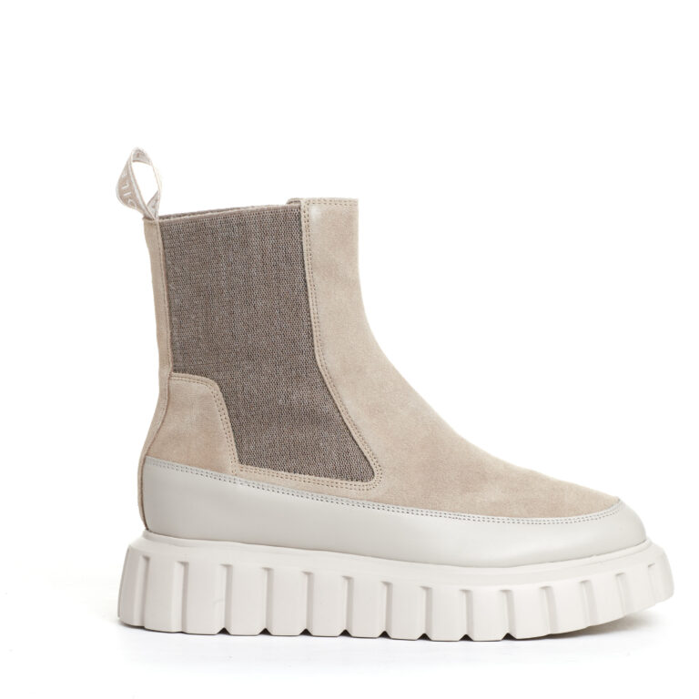 Sorelle Perego chelsea boot pelle beige e camoscio Hotsell