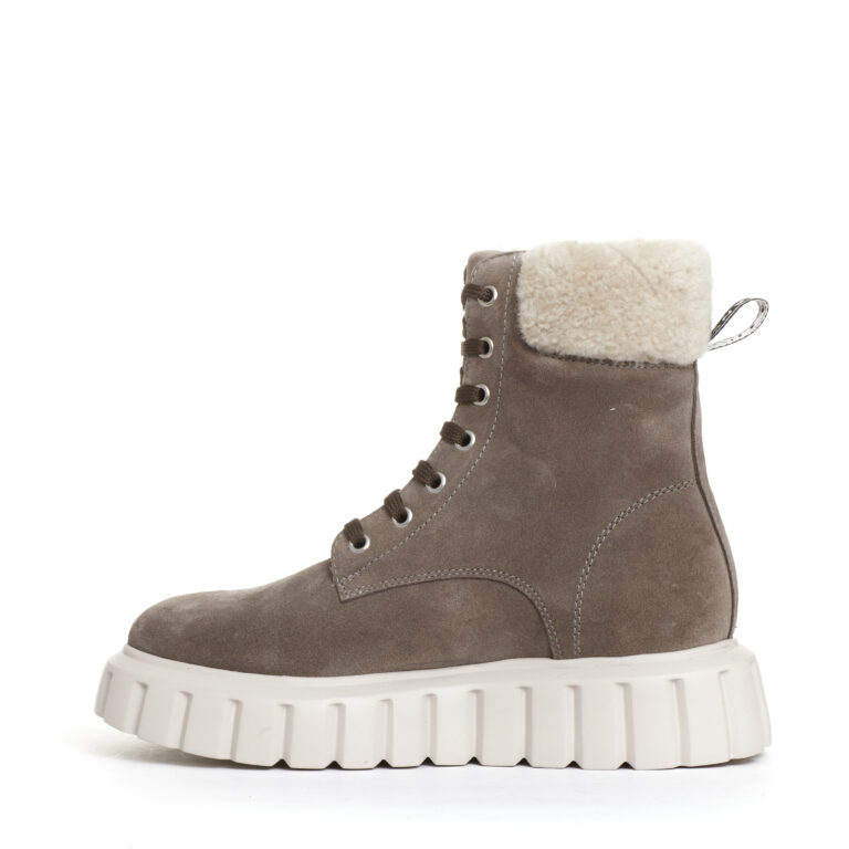 Sorelle Perego anfibio camoscio grigio con ecomontone Vendita Calda
