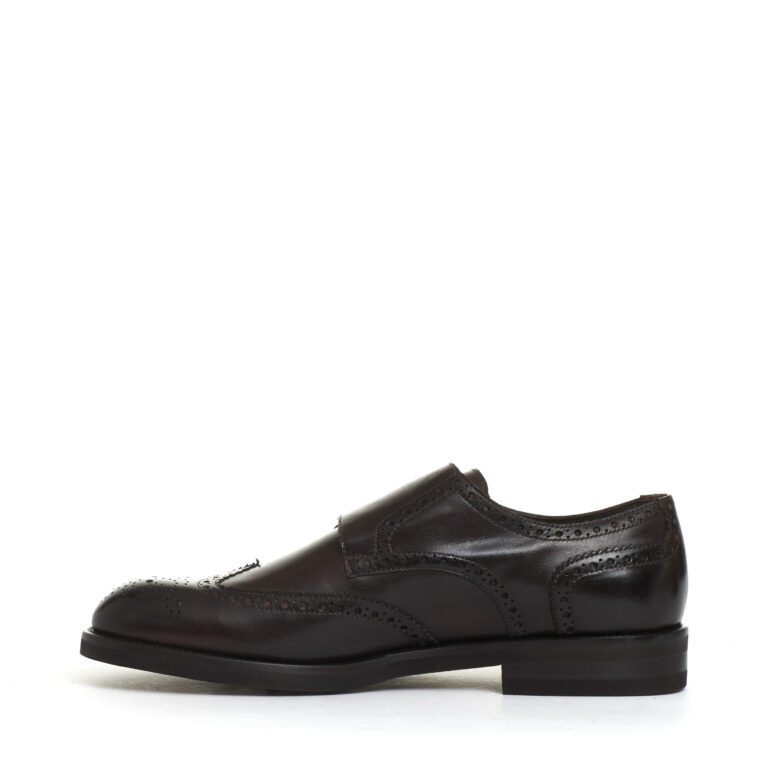 Sorelle Perego derby doppia fibbia pelle marrone In Saldo