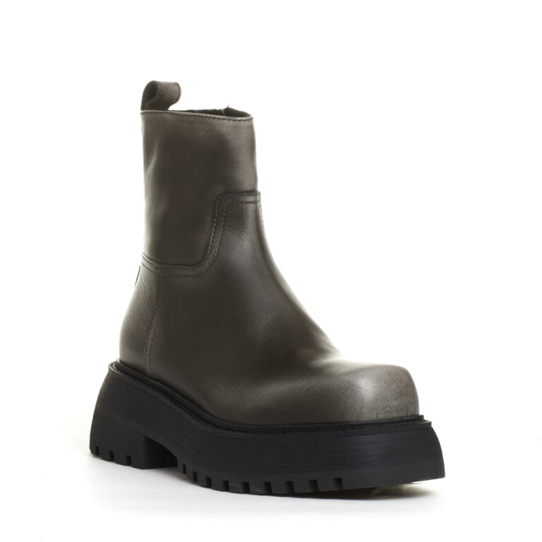 Sorelle Perego stivaletto fondo grosso pelle grigio washed 2025