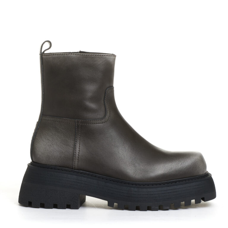 Sorelle Perego stivaletto fondo grosso pelle grigio washed 2025
