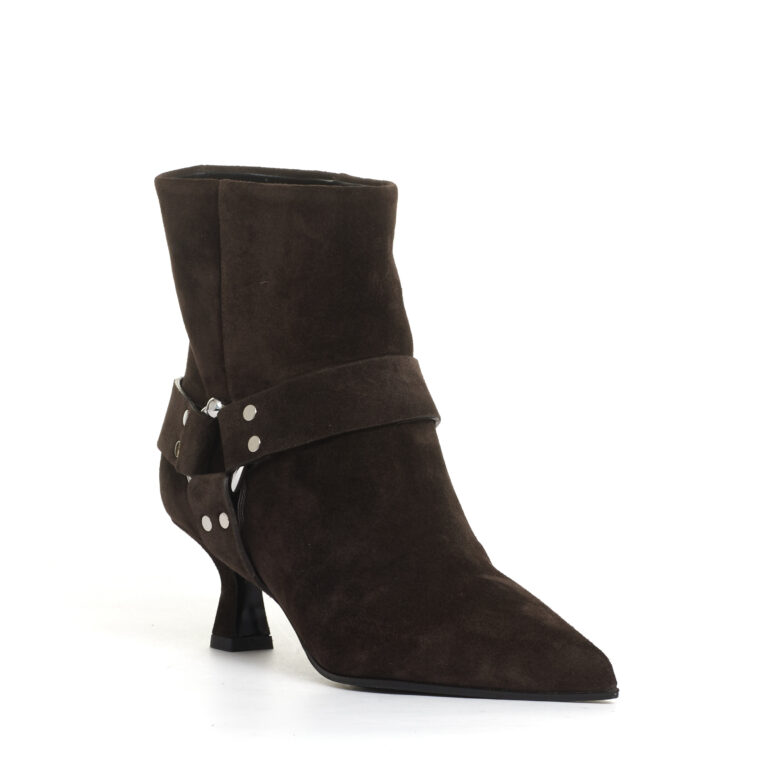 Sorelle Perego stivaletto tacco 55 mm camoscio marrone Italy