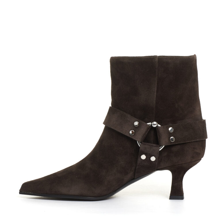 Sorelle Perego stivaletto tacco 55 mm camoscio marrone Italy