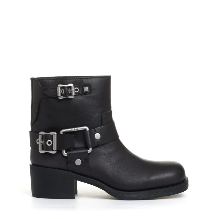 Sorelle Perego biker basso con fibbie nero Vendita Calda
