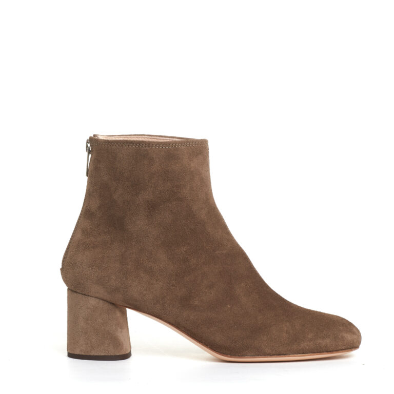Sorelle Perego stivaletto camoscio taupe tacco 60 mm Saldi Di Fabbrica