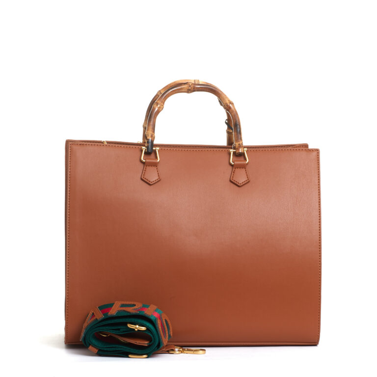 Sorelle Perego tote bag cuoio grande con Teddy e tracolla In Linea