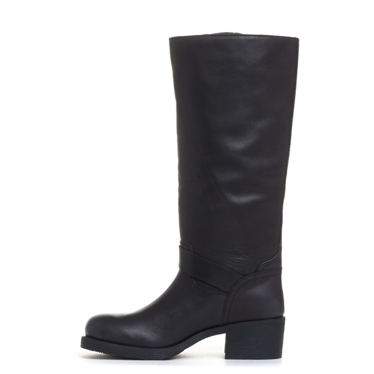 Sorelle Perego stivale biker tacco 40 mm fibbie nero Spedizione Gratuita