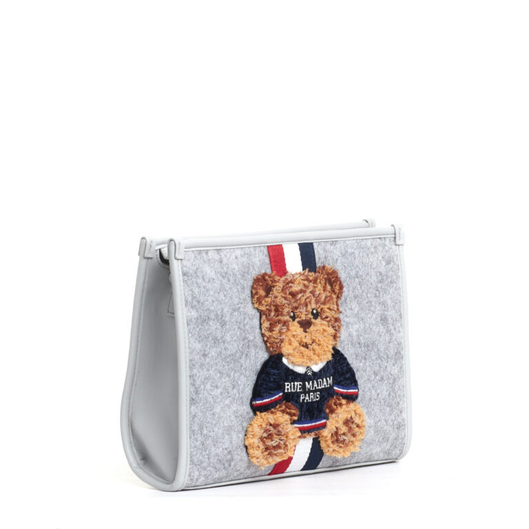 Sorelle Perego clutch grigio con Teddy Pezzi Unici