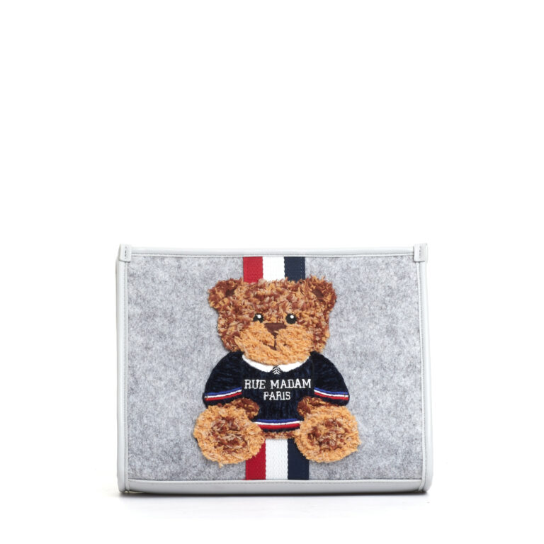 Sorelle Perego clutch grigio con Teddy Pezzi Unici