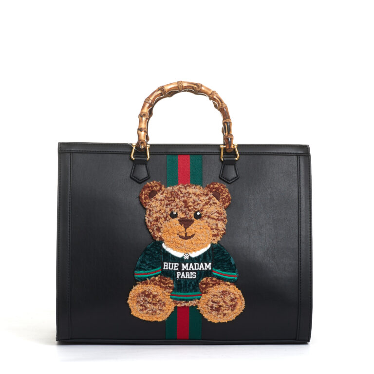 Sorelle Perego tote bag nera grande con Teddy e tracolla Affare Del Giorno