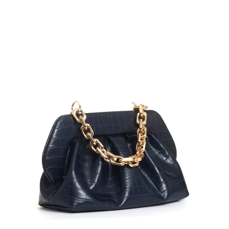 Sorelle Perego clutch stampa cocco blu Sottocosto