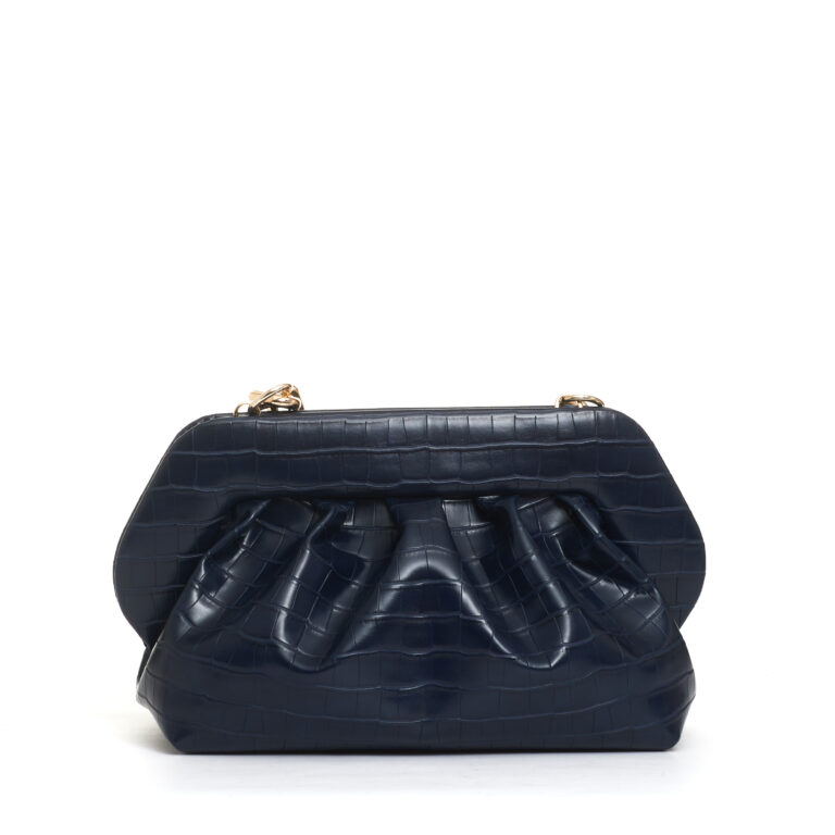 Sorelle Perego clutch stampa cocco blu Sottocosto