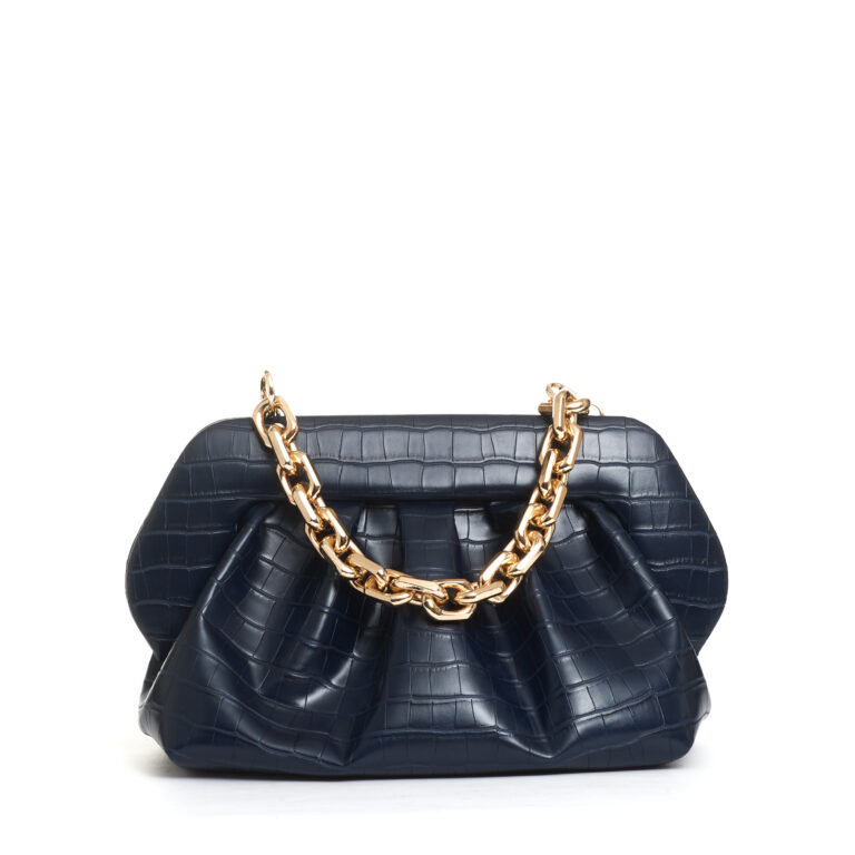 Sorelle Perego clutch stampa cocco blu Sottocosto