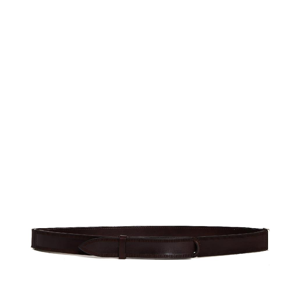 Sorelle Perego cintura nobuckle pelle bull marrone lavorata Online