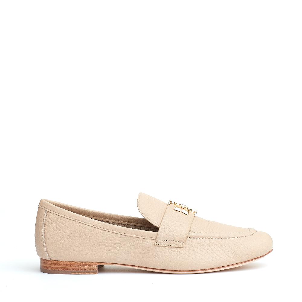 Sorelle Perego mocassino Eleanor pelle beige logo Vendita