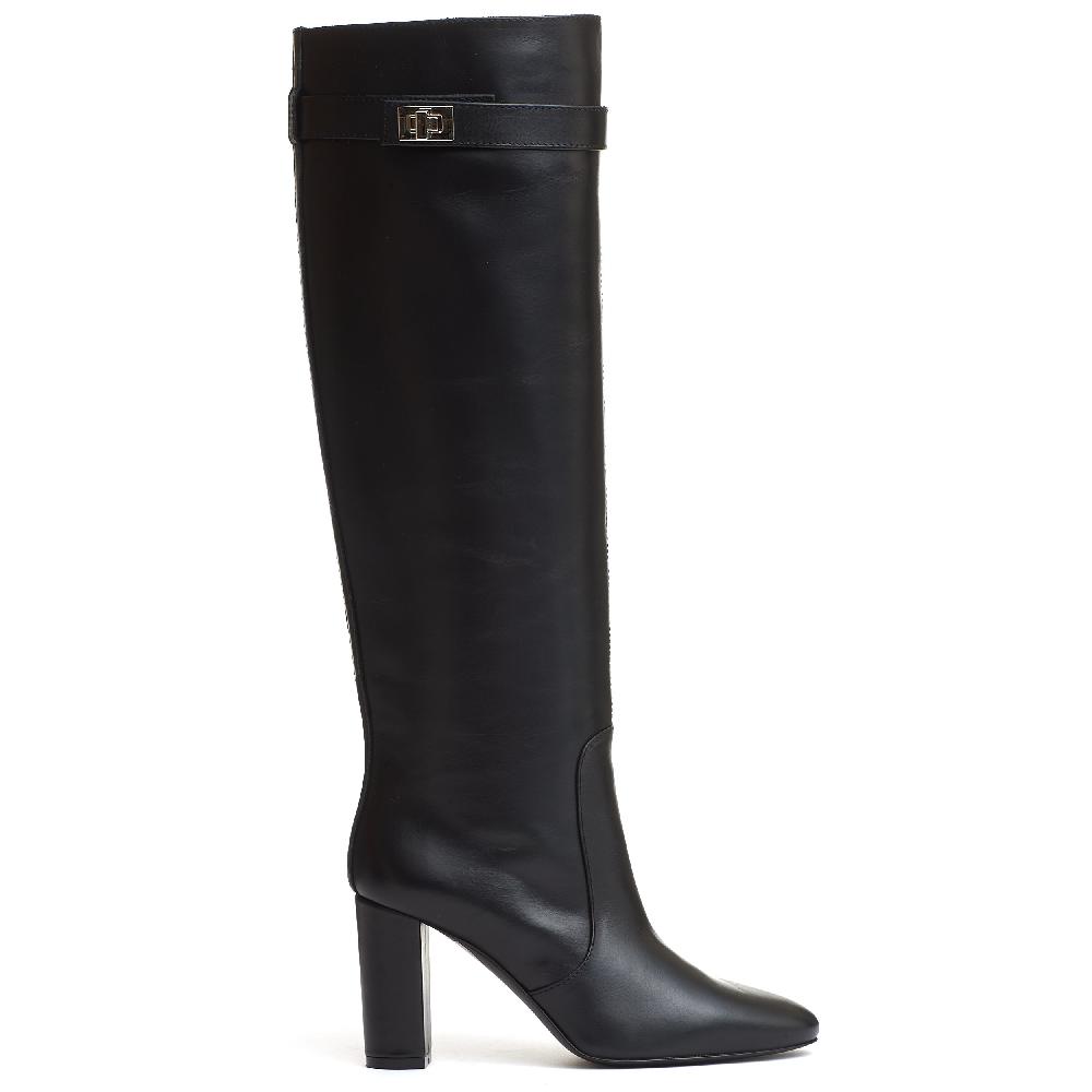 Sorelle Perego stivale pelle nera tacco 90 mm Presa