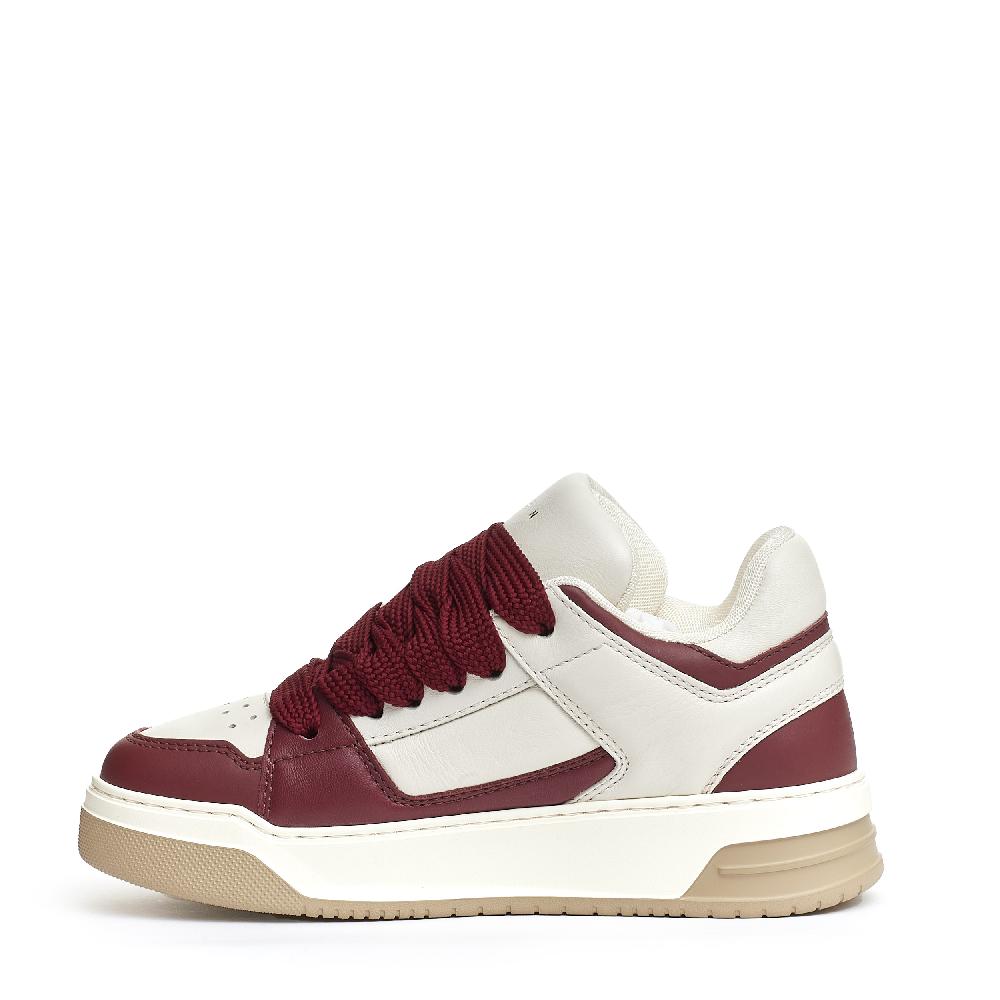 Sorelle Perego Chamallow pelle bianca bordeaux Grandi sconti