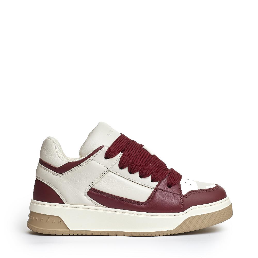 Sorelle Perego Chamallow pelle bianca bordeaux Grandi sconti