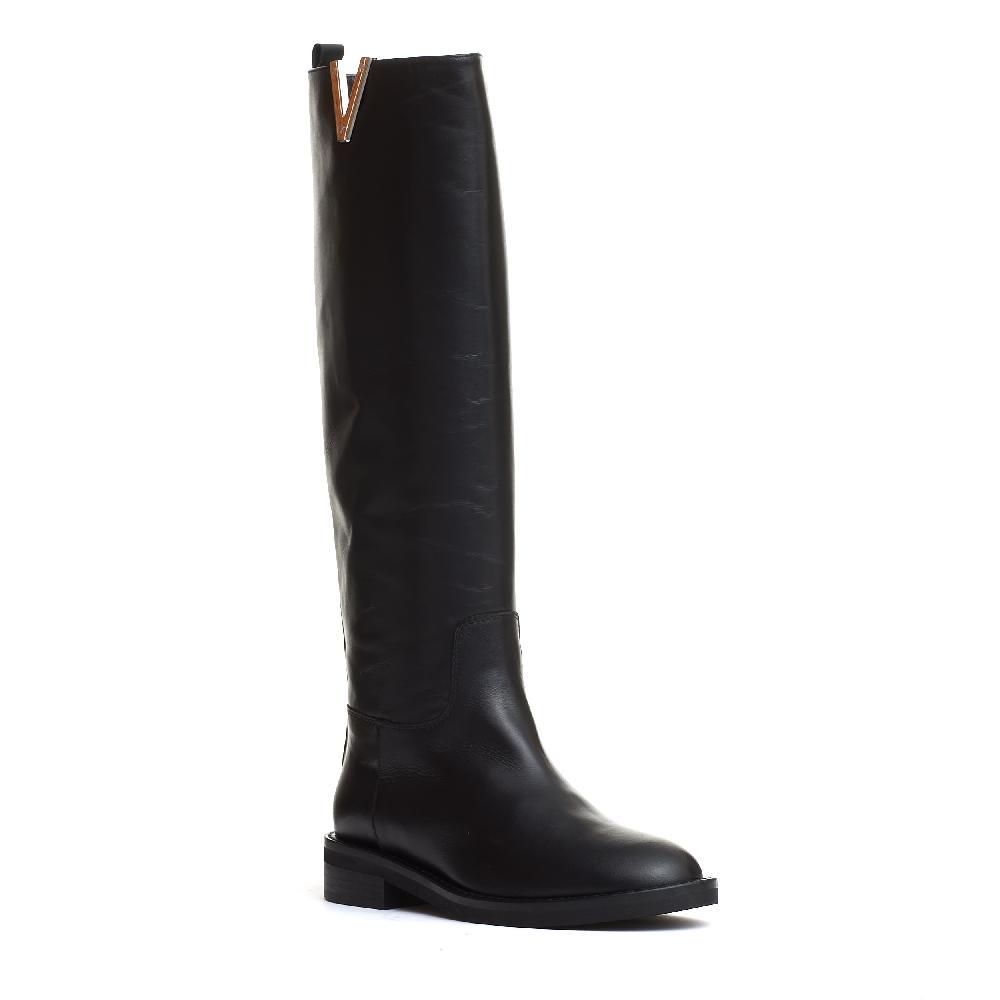 Sorelle Perego stivale pelle nera V argento Saldi