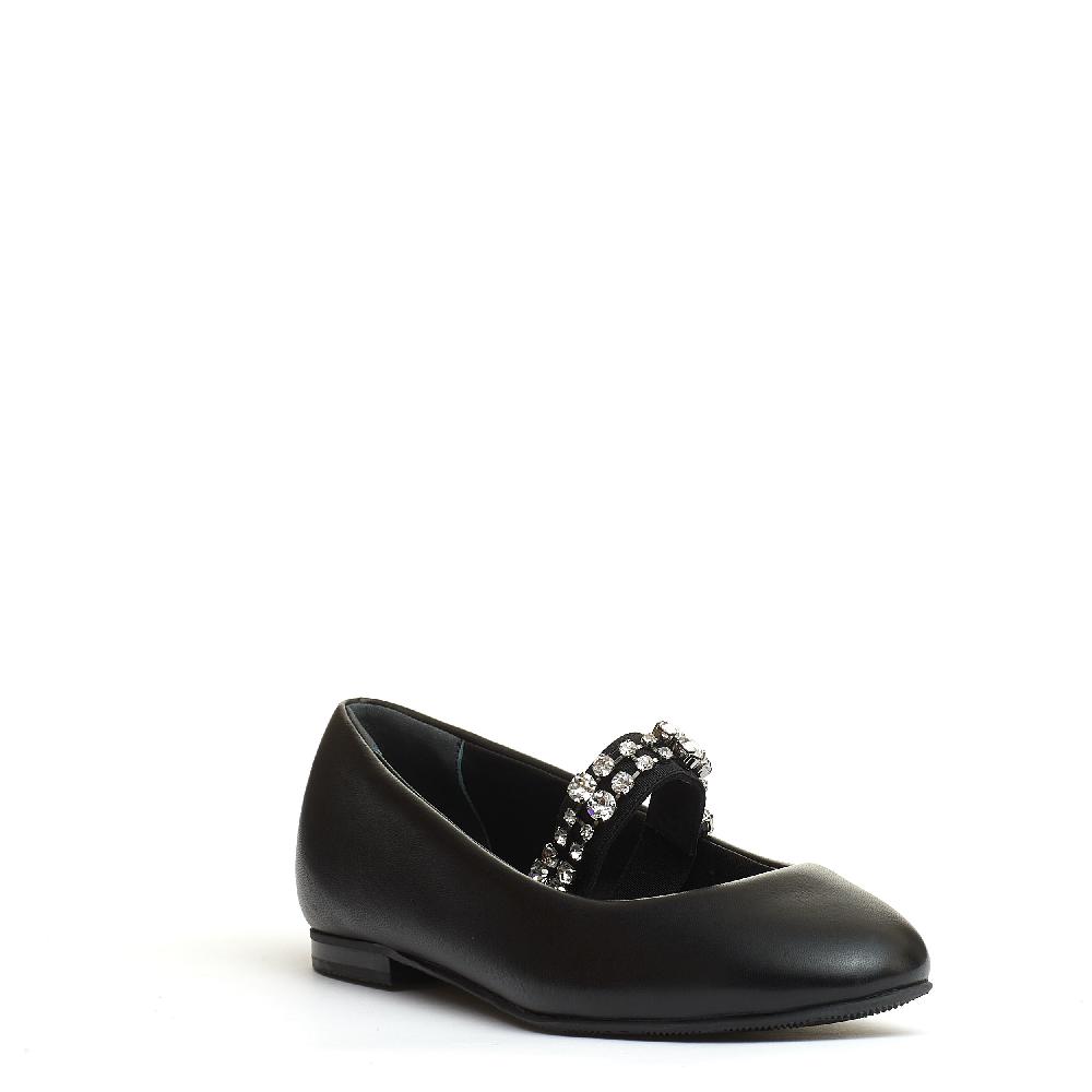 Sorelle Perego ballerina nera cinturino strass Vendite Flash