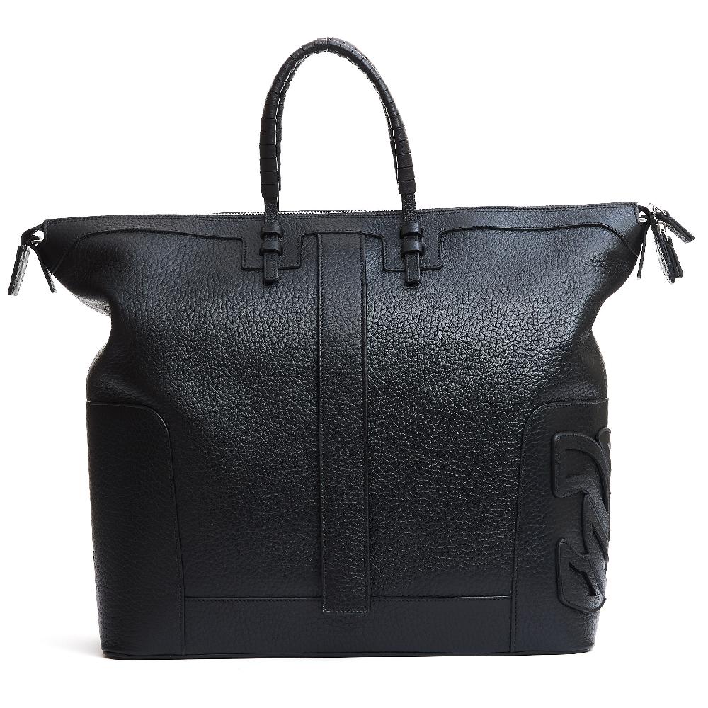 Sorelle Perego borsa doppio manico in pelle martellata nera Moda