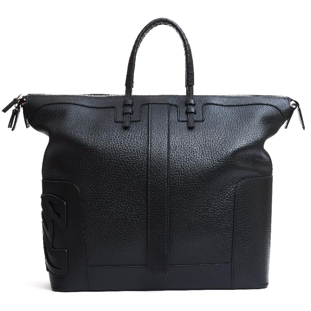 Sorelle Perego borsa doppio manico in pelle martellata nera Moda