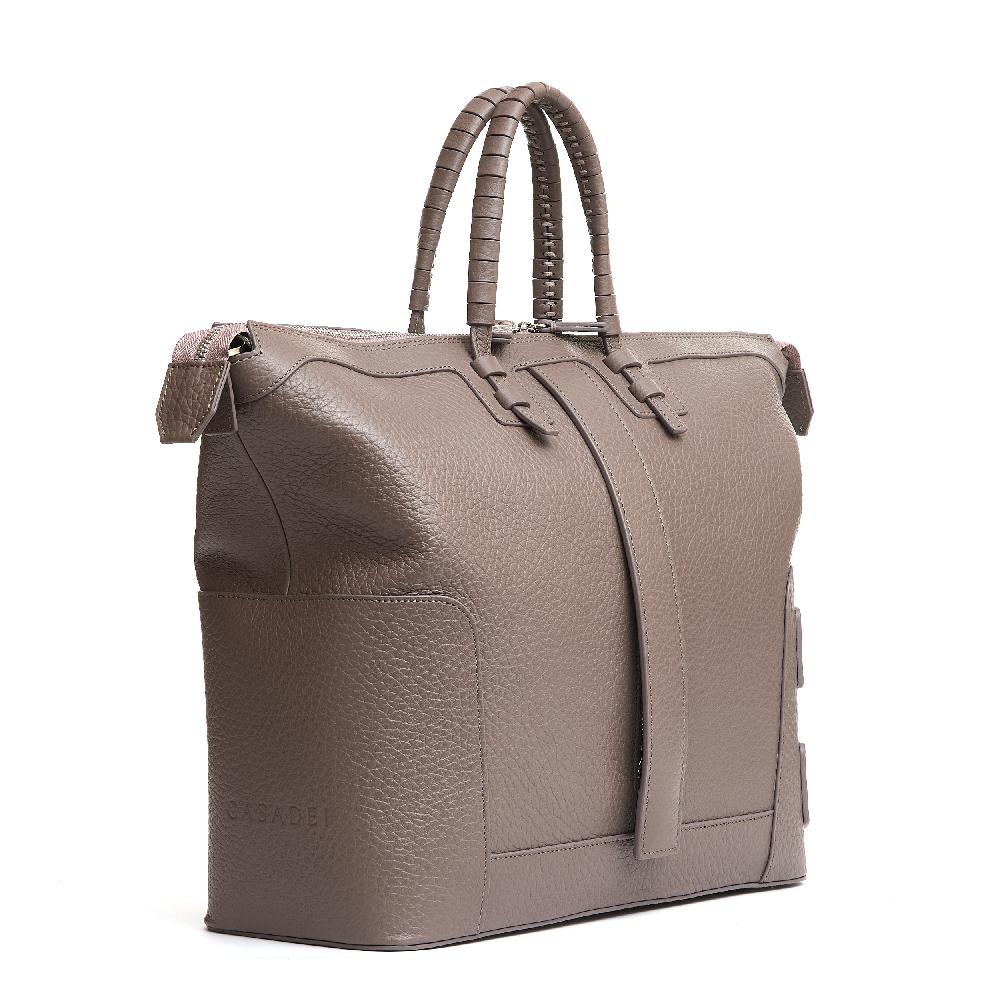 Sorelle Perego borsa doppio manico in pelle martellata caribou Nuovo