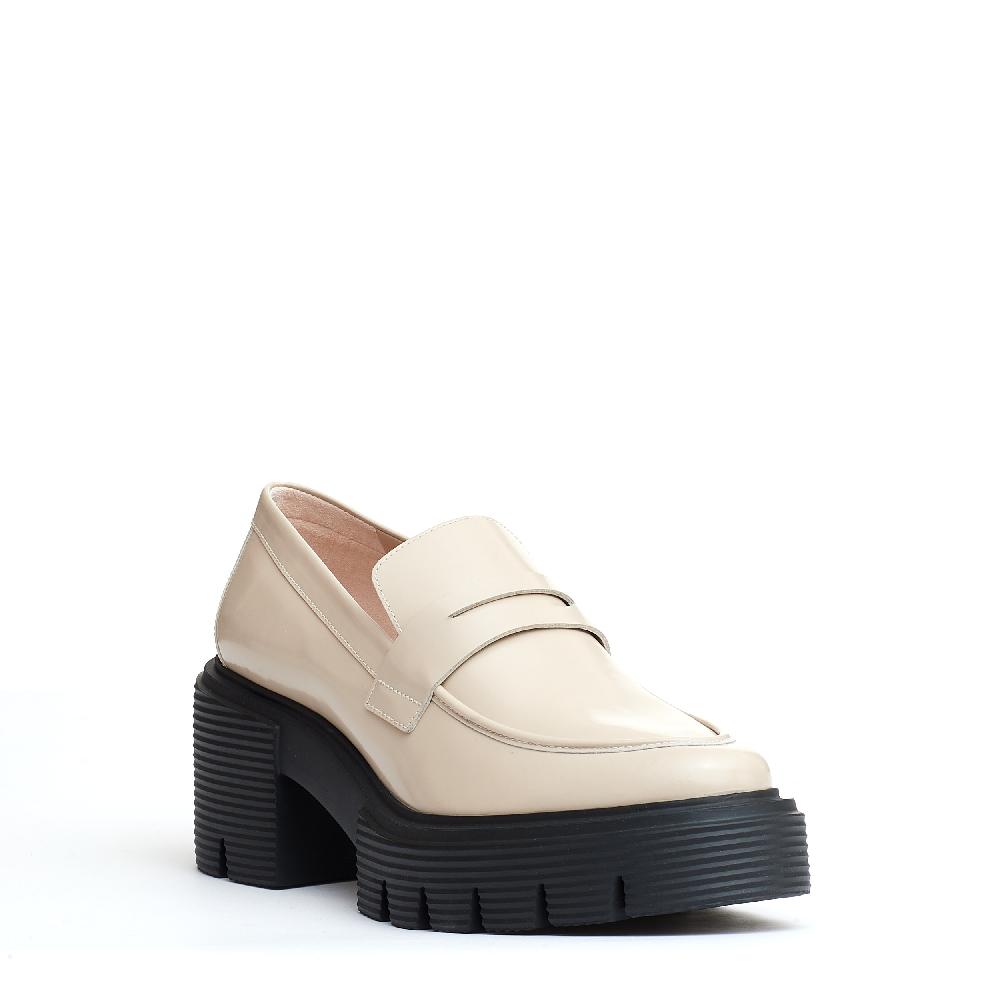 Sorelle Perego mocassino pelle beige fondo in gomma Consegna Veloce