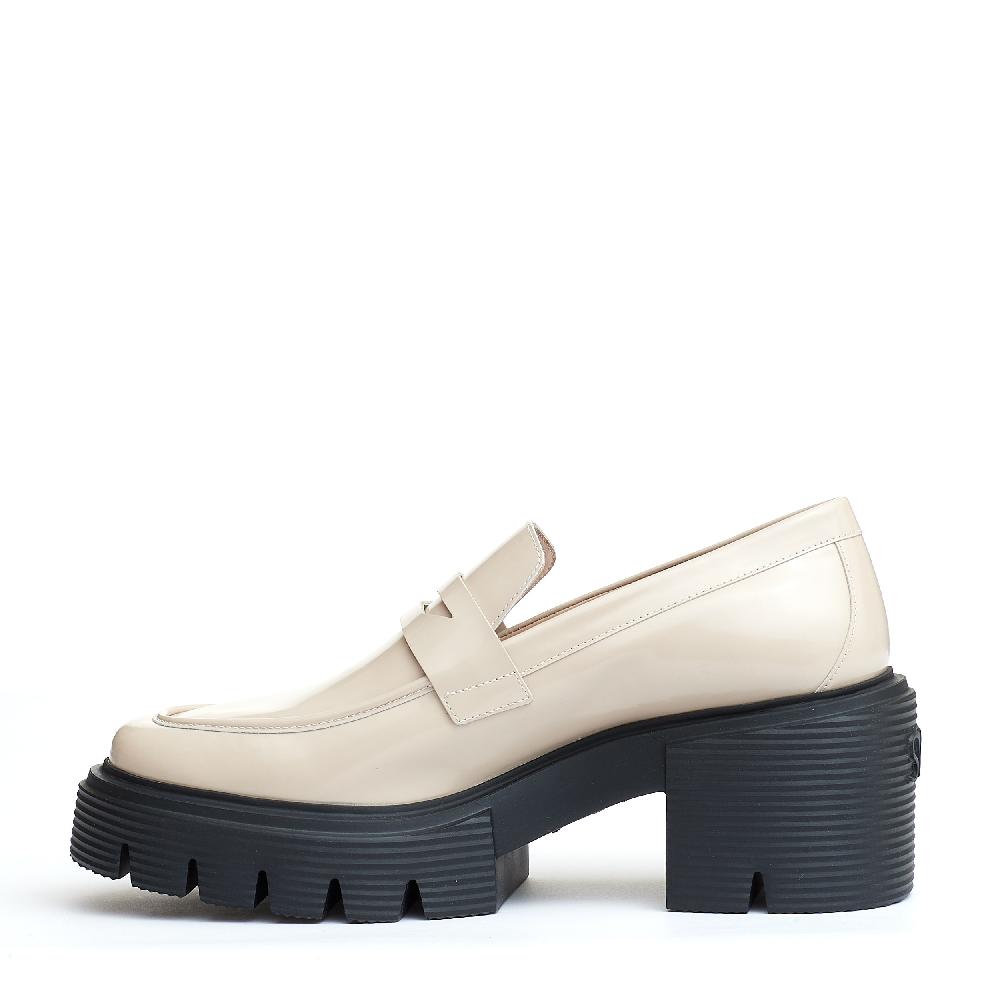 Sorelle Perego mocassino pelle beige fondo in gomma Consegna Veloce