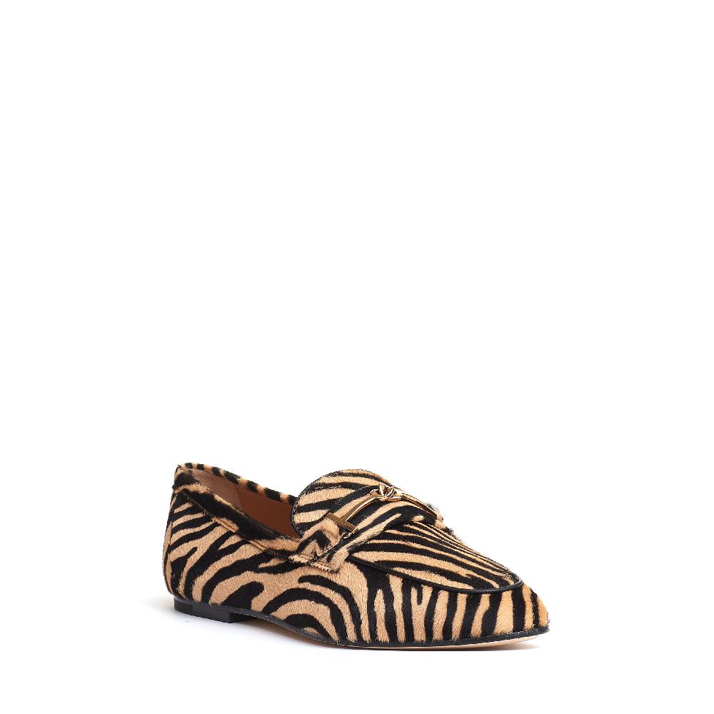 Sorelle Perego mocassino effetto cavallino beige nero 2025