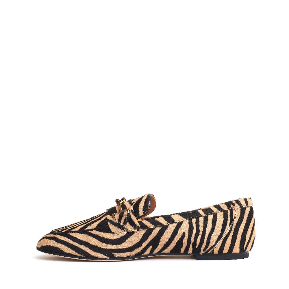 Sorelle Perego mocassino effetto cavallino beige nero 2025