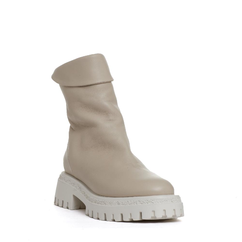Sorelle Perego stivaletto beige cerniera dietro Italy