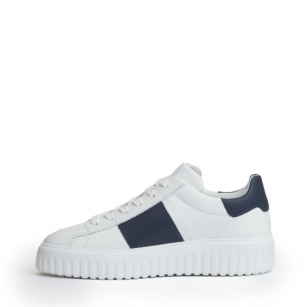 Sorelle Perego h stripe pelle bianco slash blu Affare Del Giorno