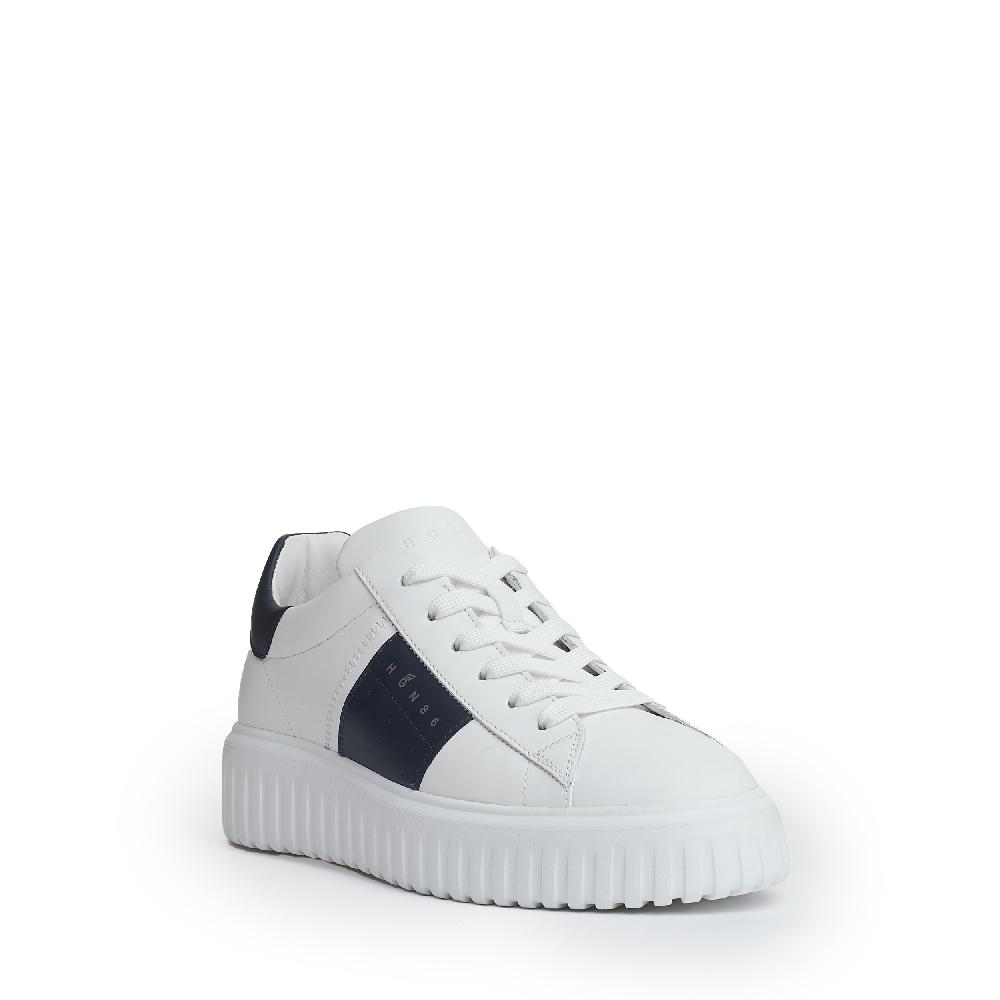 Sorelle Perego h stripe pelle bianco slash blu Affare Del Giorno