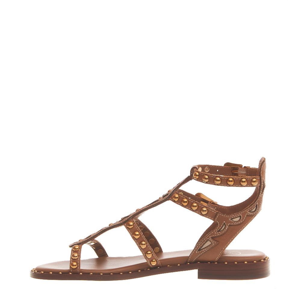 Sorelle Perego sandalo cuoio borchie oro Online