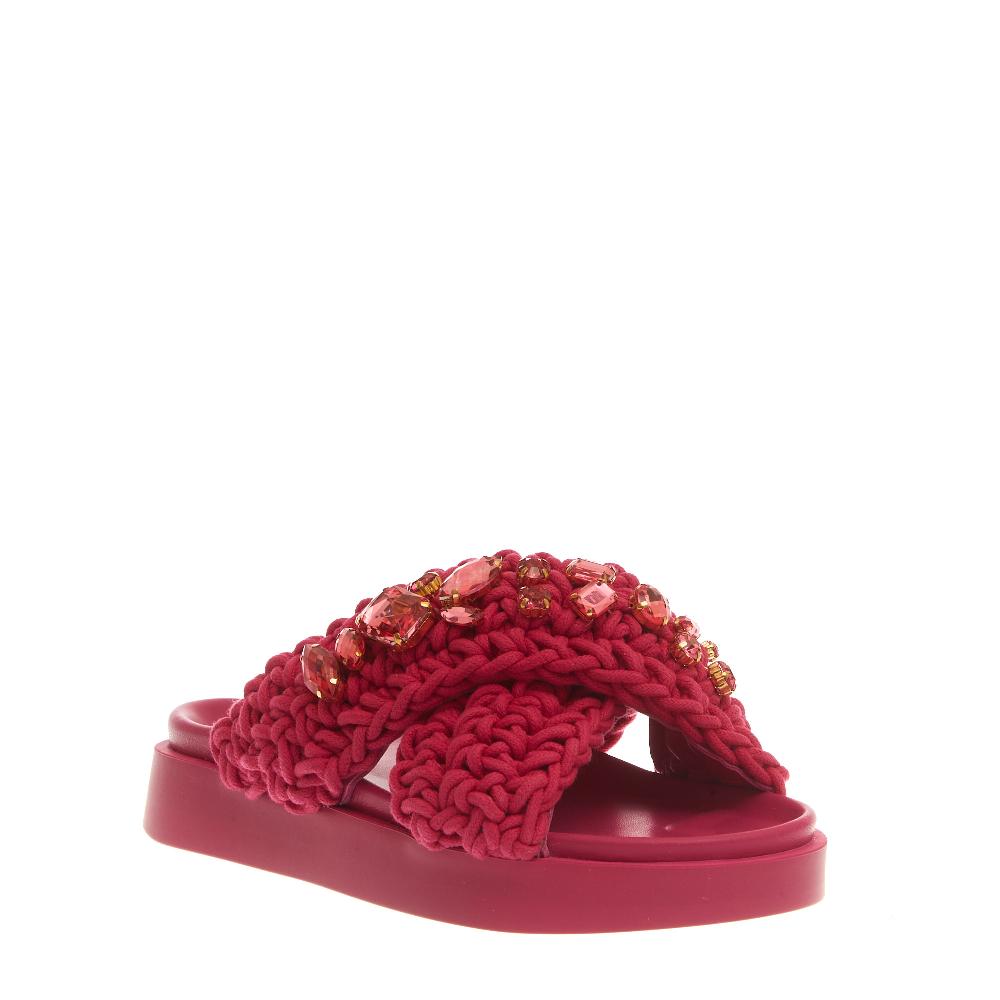 Sorelle Perego ciabatta zeppa incrocio fuxia Offerte