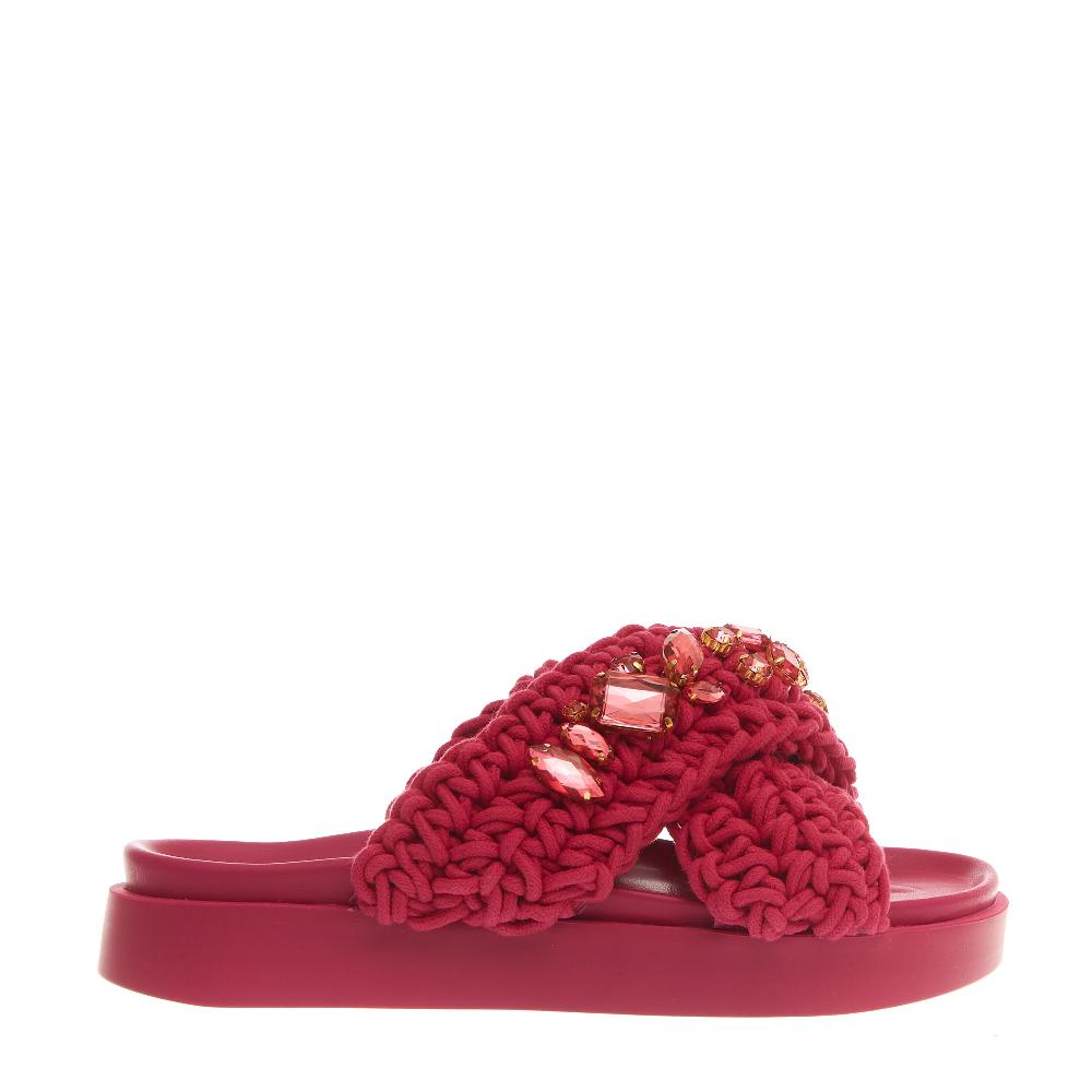 Sorelle Perego ciabatta zeppa incrocio fuxia Offerte