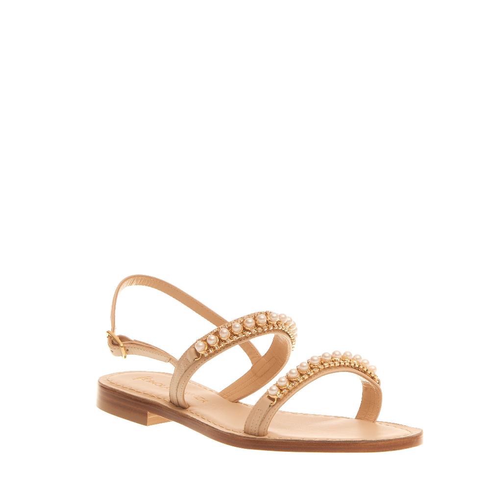 Sorelle Perego sandalo in pelle con perle Hotsell
