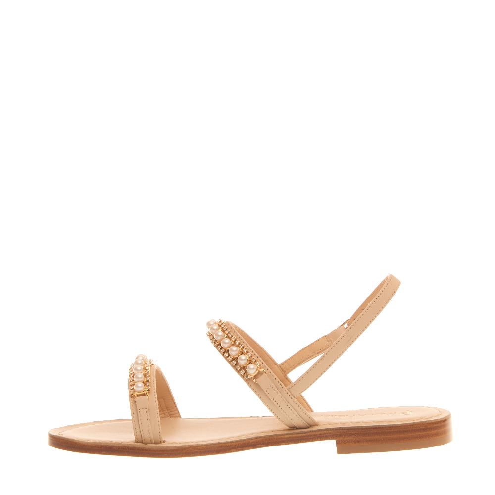 Sorelle Perego sandalo in pelle con perle Hotsell