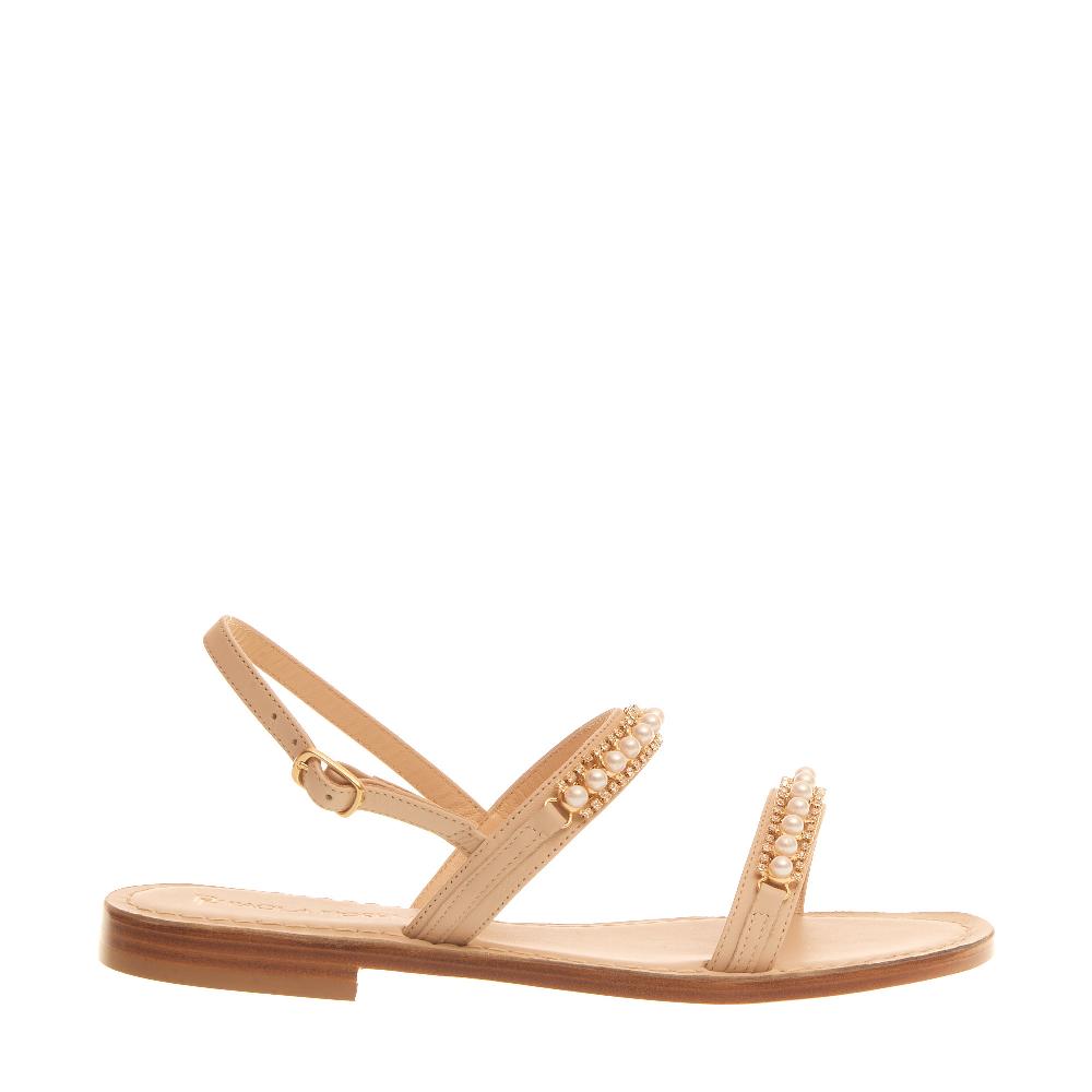 Sorelle Perego sandalo in pelle con perle Hotsell