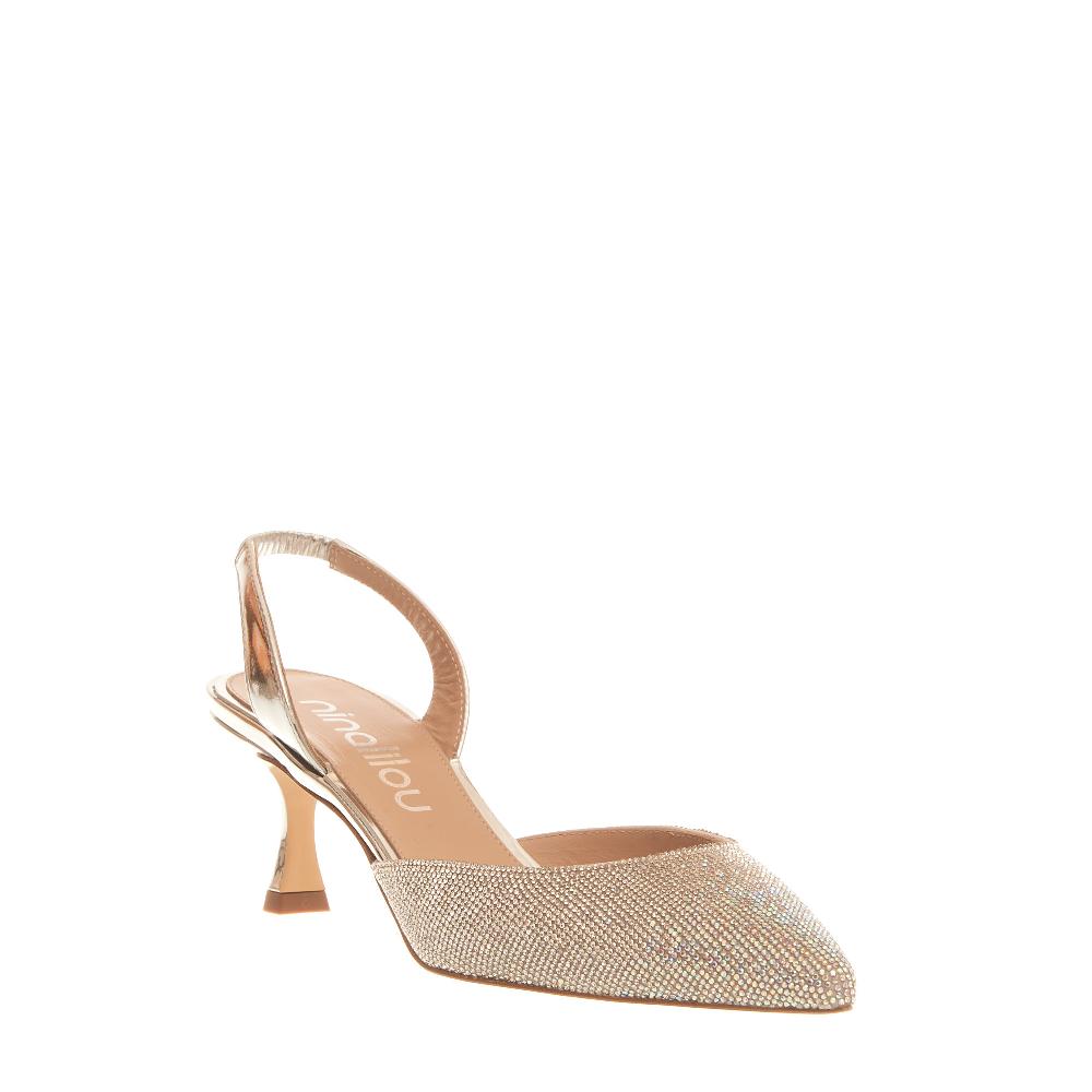 Sorelle Perego slingback strass argento tacco 55 mm Vendita Calda