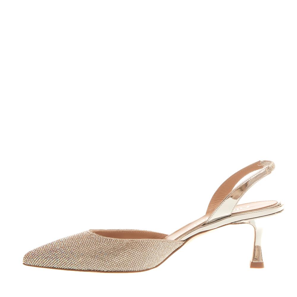 Sorelle Perego slingback strass argento tacco 55 mm Vendita Calda