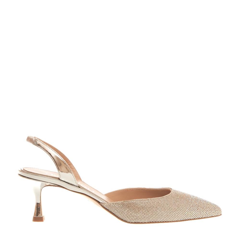Sorelle Perego slingback strass argento tacco 55 mm Vendita Calda