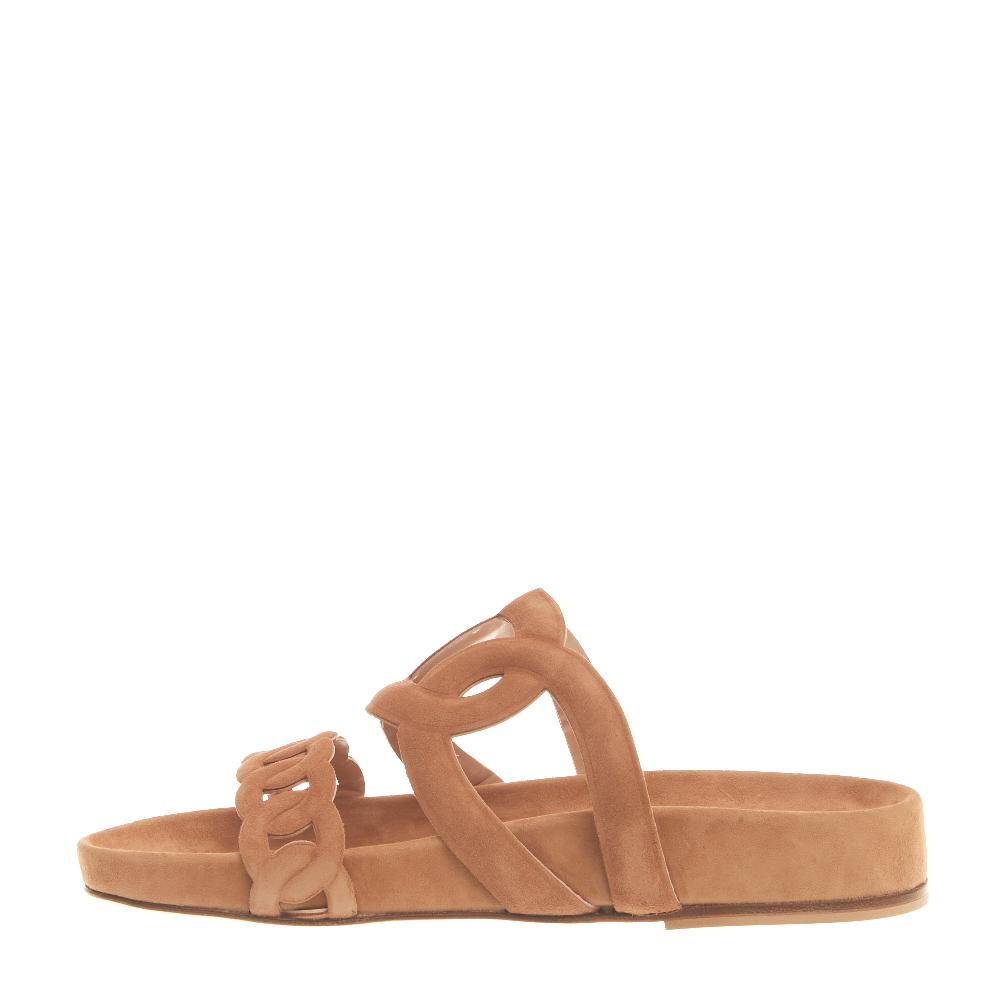 Sorelle Perego sandalo fusbet in camoscio beige Vendita Economica