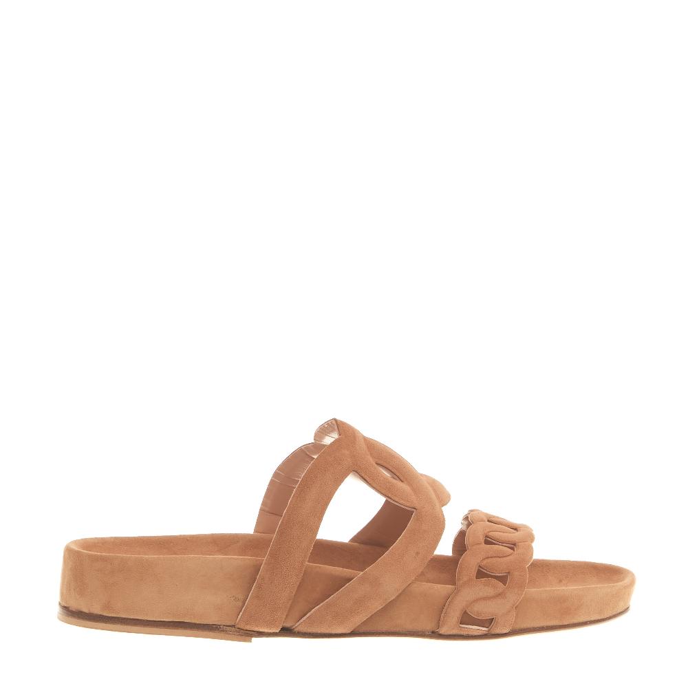 Sorelle Perego sandalo fusbet in camoscio beige Vendita Economica