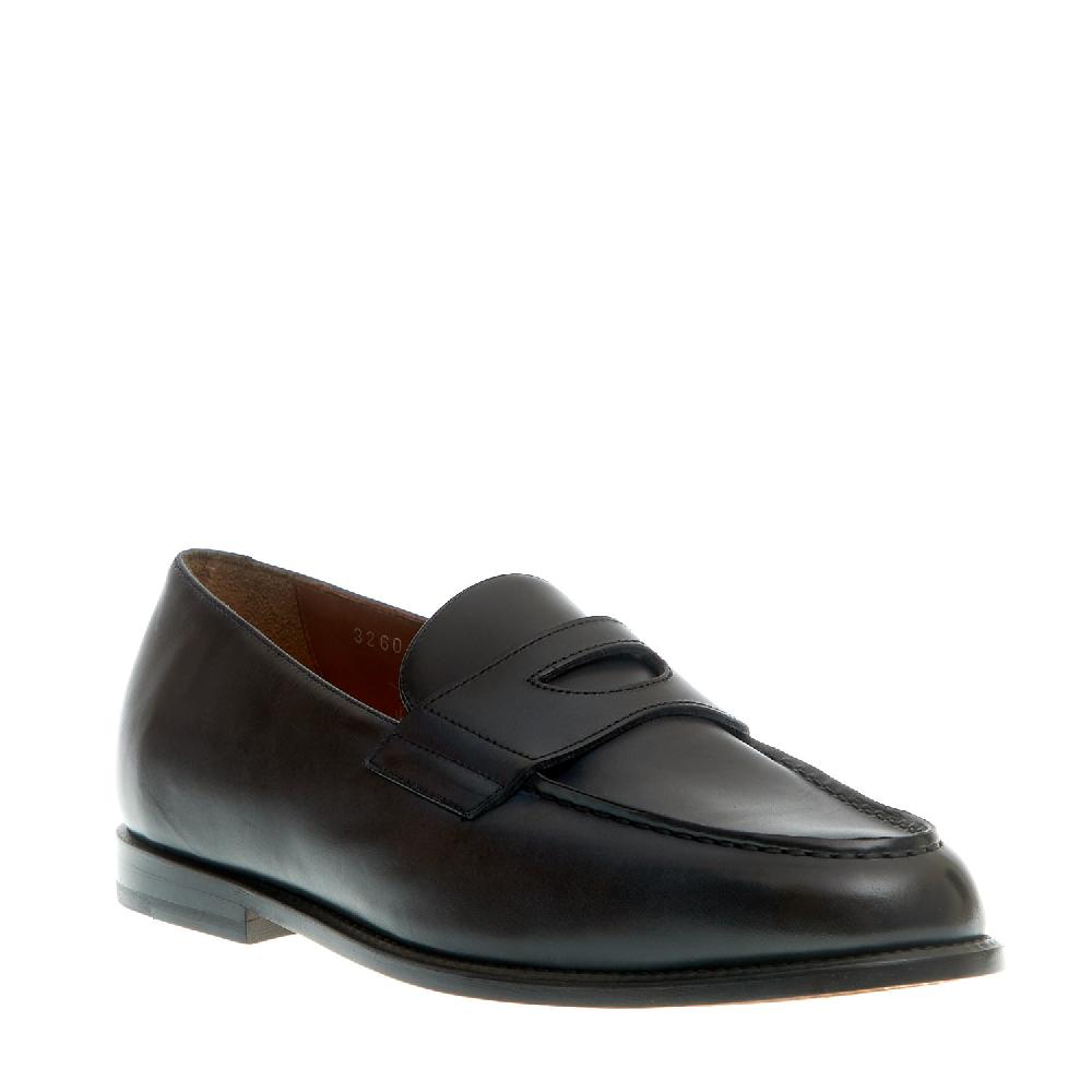 Sorelle Perego mocassino pelle blu fondo cuoio Moda