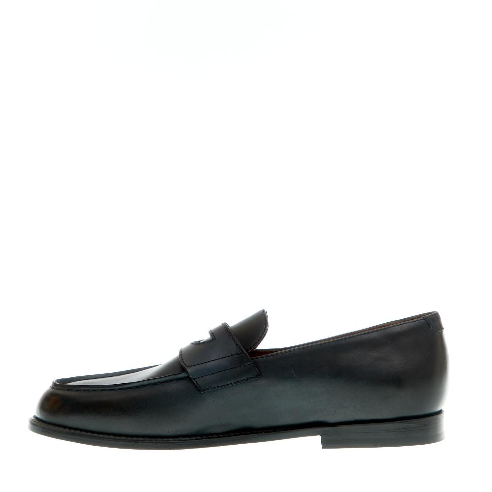 Sorelle Perego mocassino pelle blu fondo cuoio Moda