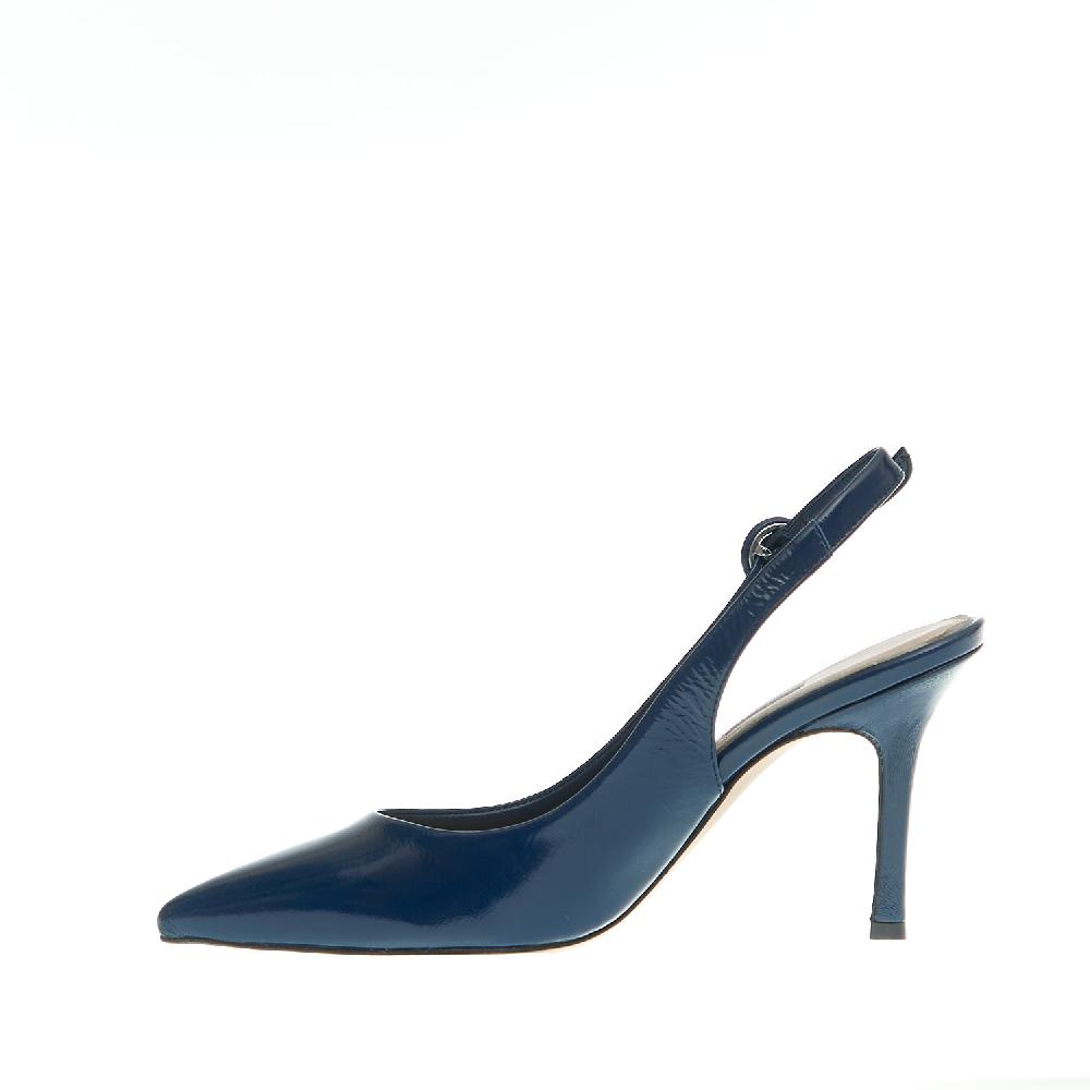 Sorelle Perego slingback vernice blu tacco 85 mm 2025