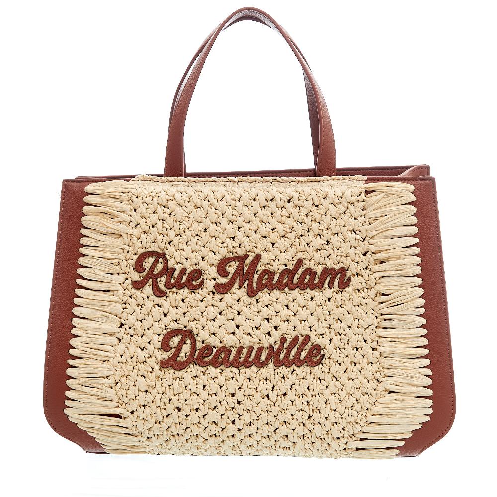 Sorelle Perego Nassau XL pelle cuoio e raffia Pezzi Unici