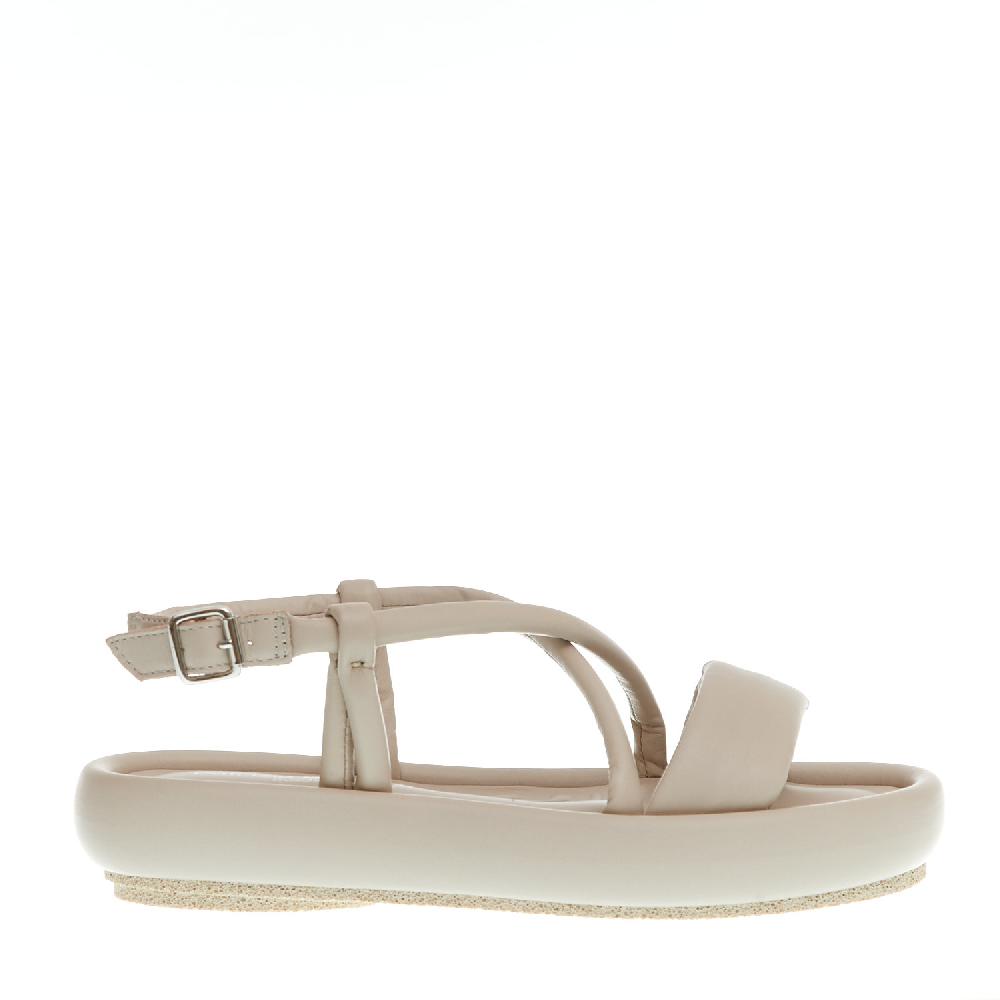 Sorelle Perego sandalo zeppa bassa pelle beige Acquista Ora